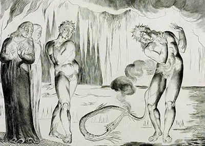 The Serpent Attacking Buoso Donati William Blake